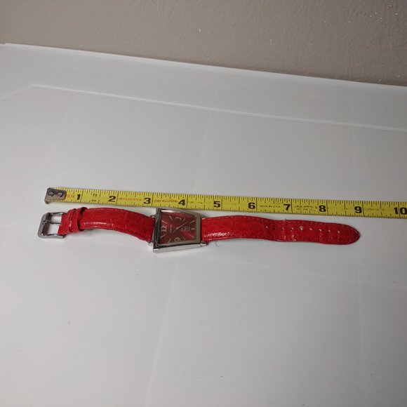 Bijoux Terner Silver Tone And Red Watch - Picture 5 of 11